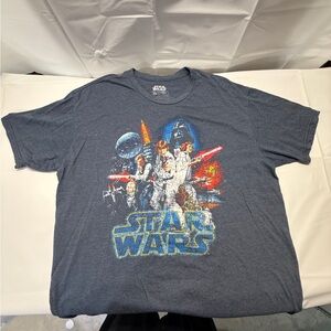 Star Wars Gray Graphic Short Sleeve Tee with Multicolor Print